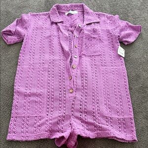 Purple Crochet romper size XS (free people beach)
